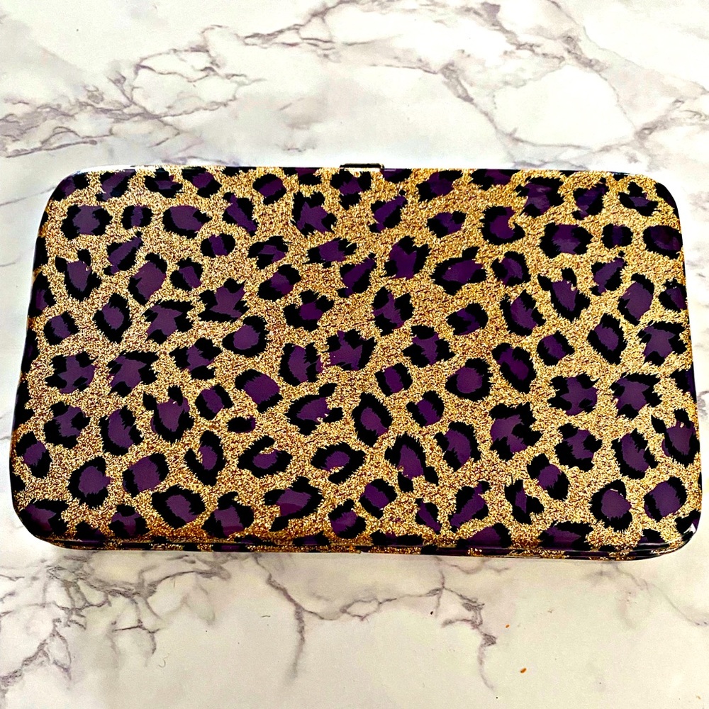 Gold & Purple Leopard print Wallet